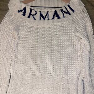 Armani Exchange White Cowl Neck Sweater